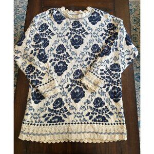 Vintage 80s/90s Stefano International Knit Floral Made in USA Sweater 14/16 Larg